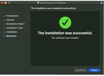 Skype installer after finishing the install