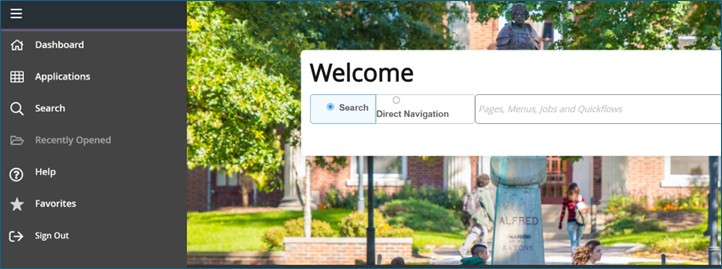 Banner dashboard with menu