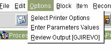 Picture of options drop down extended