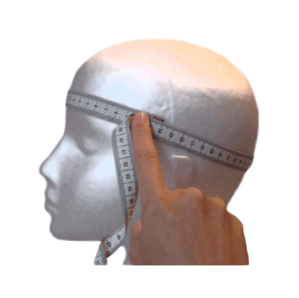 Model of how to measure for your hat size