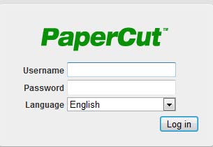 papercut login screen