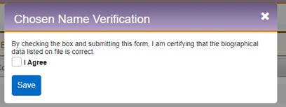 chosen name verification instructions