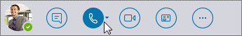 Contact bar with the cursor over the call button