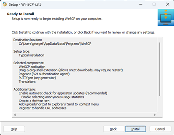 Install to begin the installation