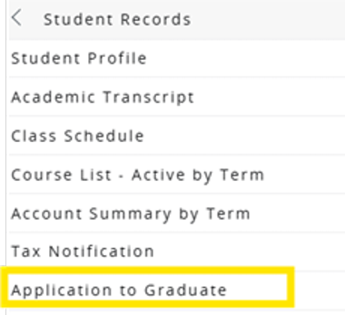 bannerweb app to graduate tab