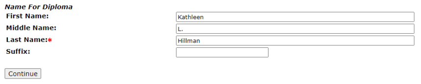 Image showing how to edit your chosen name in BannerWeb