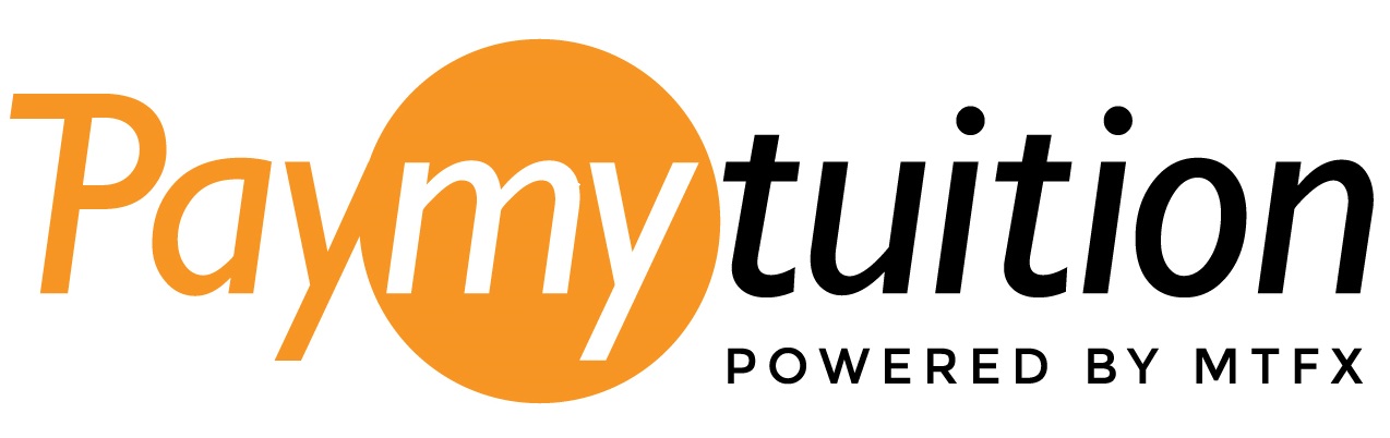 A white and orange logo labeled 'PayMyTuition.' 