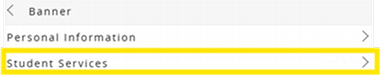 bannerweb student services tab